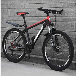KEMANDUO Bike KEMANDUO Mountain bike 26 inches, black and red London double spoke bicycle disc brake with a hard adjustment of the seat frame, selectable speed 21 / 24 / 27 / 30, 27 speed
