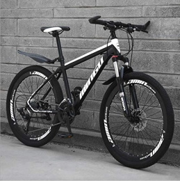 KEMANDUO Bike KEMANDUO Mountain bike 26 inches, black London double spoke bicycle disc brake with a hard adjustment of the seat frame, a mountain bike speed 21 / 24 / 27 / 30, 24 speed