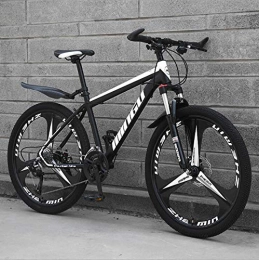 KEMANDUO Bike KEMANDUO Mountain bike, a black and white double-Mito wheel disc brake rigid-frame bicycle and the seat adjustment, mountain bike speed 26 inches 21 / 24 / 27 / 30, 21 speed