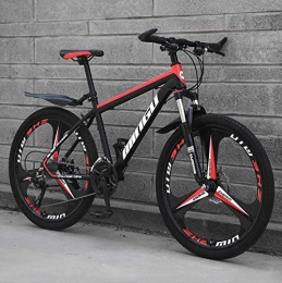 KEMANDUO Mountain Bike KEMANDUO Mountain biking, black and red Mito double wheel frame bicycle disc brake hard and adjust the seat, mountain bike speed 26 inches 21 / 24 / 27 / 30, 27 speed