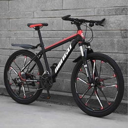 KEMANDUO Mountain Bike KEMANDUO Mountain biking, black and red ten double cutter wheel disc brake rigid-frame bicycle and the seat adjustment, mountain bike speed 26 inches 21 / 24 / 27 / 30, 21 speed