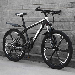 KEMANDUO Mountain Bike KEMANDUO Mountain biking, black six double cutter wheel disc brake rigid-frame bicycle and the seat adjustment, mountain bike speed 26 inches 21 / 24 / 27 / 30, 24 speed