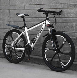 KEMANDUO Mountain Bike KEMANDUO Mountain biking, white six double cutter wheel disc brake rigid-frame bicycle and the seat adjustment, mountain bike speed 26 inches 21 / 24 / 27 / 30, 21 speed