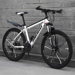 KEMANDUO Mountain Bike KEMANDUO Mountain biking, white ten double cutter wheel disc brake rigid-frame bicycle and the seat adjustment, mountain bike speed 26 inches 21 / 24 / 27 / 30, 27 speed