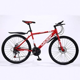 KP&CC Mountain Bike KP&CC Mountain Bike Adult Student Double Disc Brake Bicycle, City Trip, Suburban Cross Country for Men and Women, Red