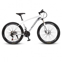 KP&CC Bike KP&CC Mountain Bike Adult Student Road Off-road Vehicle, Carbon Steel Frame, Easy Riding for Men and Women, WhiteBlack