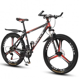 KUKU Mountain Bike KUKU 24-Speed Adult Mountain Bike, 26-Inch High-Carbon Steel Mountain Bike, Full Suspension Mountain Bike, Suitable for Sports And Cycling Enthusiasts, black and red
