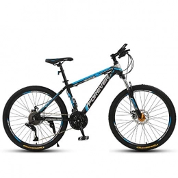 KUKU Bike KUKU 26-Inch High-Carbon Steel Mountain Bike, 21-Speed Full-Suspension Mountain Bike, Dual Disc Brakes, Suitable for Sports And Cycling Enthusiasts, black blue