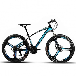 KUKU Bike KUKU Mountain Bike 26 Inch, 21-Speed High Carbon Steel Mountain Bike, Full Suspension Mountain Bike, Men's Bike, Suitable for Sports And Cycling Enthusiasts, Blue, 1