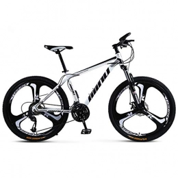 KUKU Bike KUKU Mountain Bike 26 Inch, 21-Speed High Carbon Steel Mountain Bike, Full Suspension Mountain Bike, Outdoor Bike, Suitable for Sports And Cycling Enthusiasts, white black