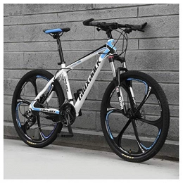 KXDLR Mountain Bike KXDLR 21 Speed Mountain Bike 26 Inches 6-Spoke Wheel Front Suspension Dual Disc Brake MTB Bicycle, Blue