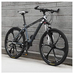 KXDLR Bike KXDLR 21 Speed Mountain Bike 26 Inches 6-Spoke Wheel Front Suspension Dual Disc Brake MTB Bicycle, Gray