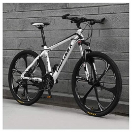 KXDLR Bike KXDLR 21 Speed Mountain Bike 26 Inches 6-Spoke Wheel Front Suspension Dual Disc Brake MTB Bicycle, White