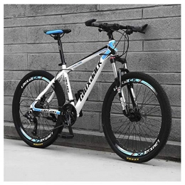 KXDLR Bike KXDLR 26" Adult Mountain Bike, 27-Speed Drivetrain Front Suspension Variable Speed High-Carbon Steel Mountain Bike, Blue