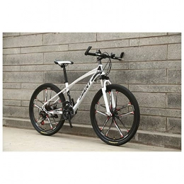KXDLR Mountain Bike KXDLR 26'' High-Carbon Steel Mountain Bike with 17'' Frame Dual Disc-Brake 21-30 Speeds, Multiple Colors, White, 24 Speed