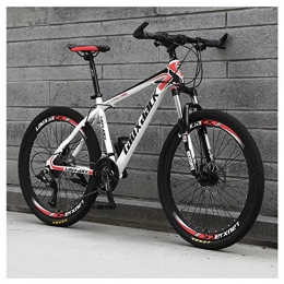 KXDLR Bike KXDLR 26 Inch Mountain Bike, High-Carbon Steel Frame, Double Disc Brake And Suspensions, 27 Speeds, Unisex, White