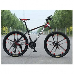 KXDLR Mountain Bike KXDLR 26" Mountain Bike High-Carbon Steel Front Suspension All Terrain 21-Speed Mountain Bike with Dual Disc Brakes, Red
