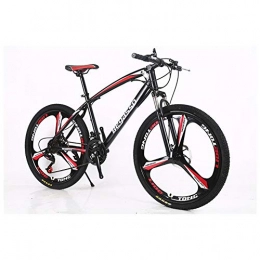 KXDLR Mountain Bike KXDLR 26" Mountain Bike Lightweight High-Carbon Steel Frame Front Suspension Dual Disc Brakes 21-30 Speeds Unisex Bicycle MTB, Red, 21 Speed