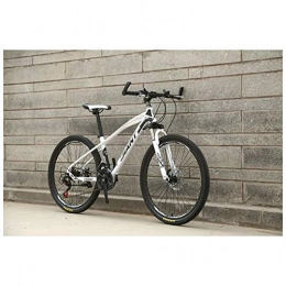 KXDLR Mountain Bike KXDLR Fork-Suspension Mountain Bike with 26-Inch Wheels, High-Carbon Steel Frame, Mechanical Disc Brakes, And 21-30 Speeds Drivetrain, White, 24 Speed