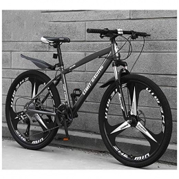 KXDLR Mountain Bike KXDLR Mens Mountain Bike, Front Suspension, 26-Inch Wheels, 17-Inch Aluminum Alloy Frame with Dual Disc Brake, Gray, 21 Speed