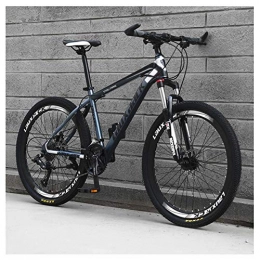 KXDLR Bike KXDLR Mountain Bike 24 Speed 26 Inch Double Disc Brake Front Suspension High-Carbon Steel Bikes, Gray