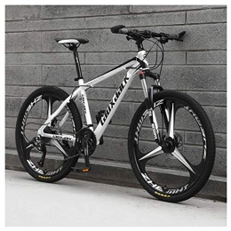 KXDLR Mountain Bike KXDLR Mountain Bike 26 Inches, 3 Spoke Wheels with Dual Disc Brakes, Front Suspension Folding Bike 27 Speed MTB Bicycle, White
