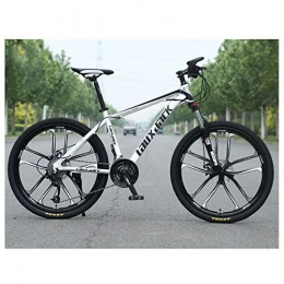 KXDLR Bike KXDLR Mountain Bike, High Carbon Steel Front Suspension Frame Mountain Bike, 27 Speed Gears Outroad Bike with Dual Disc Brakes, White