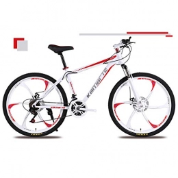 KXDLR Bike KXDLR Mountain Bikes 26 Inch Mountain Trail Bike High Carbon Steel Front Suspension Frame Bicycle 21 Speed ​​Gears Dual Disc Brakes Mountain Bicycle, White, 24 Speeds