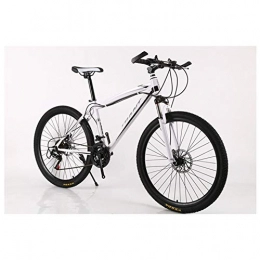 KXDLR Bike KXDLR Mountain Bikes Bicycles 21-30 Speeds Shimano High-Carbon Steel Frame Dual Disc Brake, White, 27 Speed
