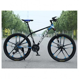 KXDLR Bike KXDLR Unisex 27-Speed Front-Suspension Mountain Bike, 17-Inch Frame, 26-Inch 10 Spoke Wheels with Dual Disc Brakes, Black
