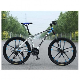 KXDLR Mountain Bike KXDLR Unisex 27-Speed Front-Suspension Mountain Bike, 17-Inch Frame, 26-Inch 10 Spoke Wheels with Dual Disc Brakes, Blue
