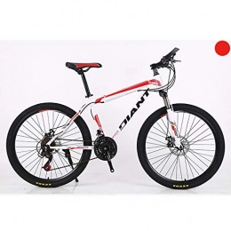 KXDLR Bike KXDLR Unisex Mountain Bike, Front Suspension, 21-30 Speeds, 26-Inch Wheels, 17-Inch High-Carbon Steel Frame with Dual Disc Brakes, Red, 30 Speed
