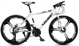 LAMTON Mountain Bike LAMTON 26 Inch Mountain Bikes, Men's Dual Disc Brake Hardtail Mountain Bike, Bicycle Adjustable Seat, High-carbon Steel Frame, 21 Speed, 3 Spoke (Color : White)