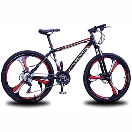 LapooH Mountain Bike LapooH 26 Inch Mountain Bike for Adults 21 / 24 / 27 Speed Lightweight Aluminum Frame Double Disc Brake Full Suspension Anti-Slip, Red, 21 speed