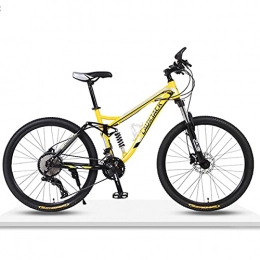 Lazzzgua Bike Lazzzgua 26 inch Mountain Bike, 21-Speed with High Carbon Steel Frame, Double Disc Brake, Dual Suspension, Anti-Slip Bicycle Suitable for Adults