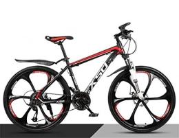 LBWT Mountain Bike LBWT 26 Inches Mountain Bike, Off-Road Bicycles, Mens MTB, High-Carbon Steel, Dual Suspension, Gifts (Color : Black Red, Size : 24 speed)