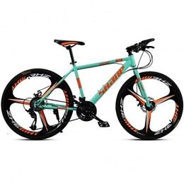 LC2019 Bike LC2019 26 Inch Adult Mountain Bike Gearshift Bicycle Double Disc Brake, Hardtail Mountain Bike With Carbon Steel Green 3 Cutter (Color : 27-stage shift, Size : 24inches)