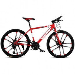 LC2019 Bike LC2019 Adult Mountain Bike 26 Inch Double Disc Brake, Gearshift Bicycle, Hardtail Mountain Bike With Adjustable Seat Carbon Steel (Color : 27-stage shift, Size : 24inches)