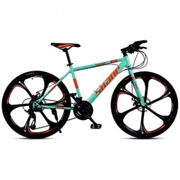 LC2019 Bike LC2019 Lightweight 21 Speeds Mountain Bikes Bicycles 24 / 26 Inch Hardtail Mountain Bike Double Disc Brake Green 6 Cutter (Color : 21-stage shift, Size : 26inches)