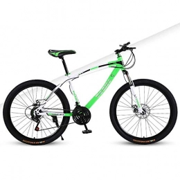 LC2019 Mountain Bike LC2019 Men'S And Women'S Mountain Bicycle Bike With Double Shock Disc Brake Speed High Carbon Steel Frame For Summer Road Travel 24Inch (Color : Green, Size : 24 speed)