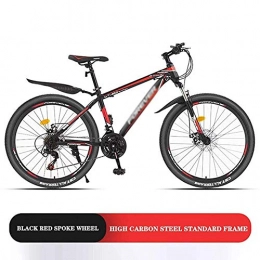 LDLL Mountain Bike LDLL Mountain Bike 24 / 26 Inch With Double Disc Brake, Adult Mtb, Hardtail Bicycle With Adjustable Seat, Thickened Carbon Steel Frame, Spoke Wheel