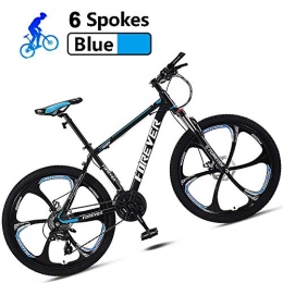 LFDHSF Mountain Bike LFDHSF Mountain Bike, 24'' 6 Spoke Wheels Gravel Road Bike with Disc Brakes, Suspension Fork, High Carbon Steel Bycicles for Adults Kids