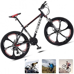 LFDHSF Mountain Bike LFDHSF Road Bike Disc Brakes, 24'' Carbon Steel Suspension Fork Mountain Bike, 6 Spoke Wheels Cruiser Bycicles