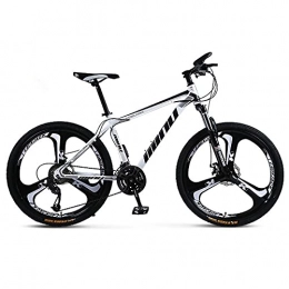 LGZL Mountain Bike LGZL Mountain Bike 21, 24, 27, 30 Variable Speed ​​Disc Brake Damping Bicycle Men's and Women's Variable Speed ​​Bicycle 21 speed Top equipped with (white and black) all in one wheel