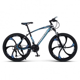 LHQ-HQ Mountain Bike LHQ-HQ Mountain Adult Bike, 21 Speed, 26" Wheel, Fork Suspension, High-Carbon Steel Frame, Dual Disc Brake, Loading 120 Kg Suitable for Height 5.2-6Ft, Blue