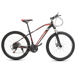 LHQ-HQ Mountain Bike LHQ-HQ Mountain Adult Bike, 21 Speed, 29" Wheel, Fork Suspension, Disc Brake, High-Carbon Steel Frame, Shimano Shift Kit, Suitable for Height 5.5-6.5Ft, black red