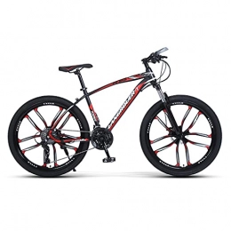 LHQ-HQ Bike LHQ-HQ Mountain Adult Bike, 27 Speed, 26" Wheel, Fork Suspension, Dual Disc Brake, High-Carbon Steel Frame, Loading 270 Lbs Suitable for Height 5.2-6Ft, Red