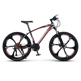 LHQ-HQ Bike LHQ-HQ Mountain Adult Bike, 27 Speed, 26" Wheel, Fork Suspension, High-Carbon Steel Frame, Dual Disc Brake, Loading 120 Kg Suitable for Height 5.2-6Ft, Red