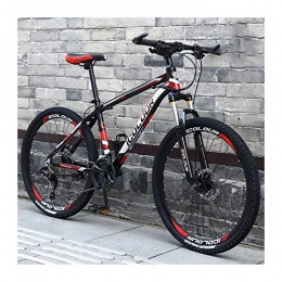 LHQ-HQ Bike LHQ-HQ Mountain Bike 24 Inch Aluminum Lightweight 27Speed Spoke Wheel, for Women, Teenagers, Adults, black and red