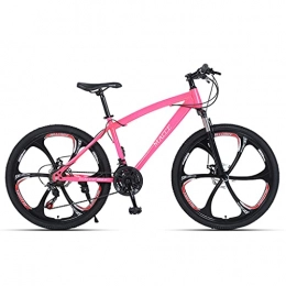 LHQ-HQ Bike LHQ-HQ Mountain Bike, 26" Wheel, 24 Speed, Fork Suspension, Disc Brake, High-Carbon Steel Frame, Suitable for Girl Adult Teens Student, Pink